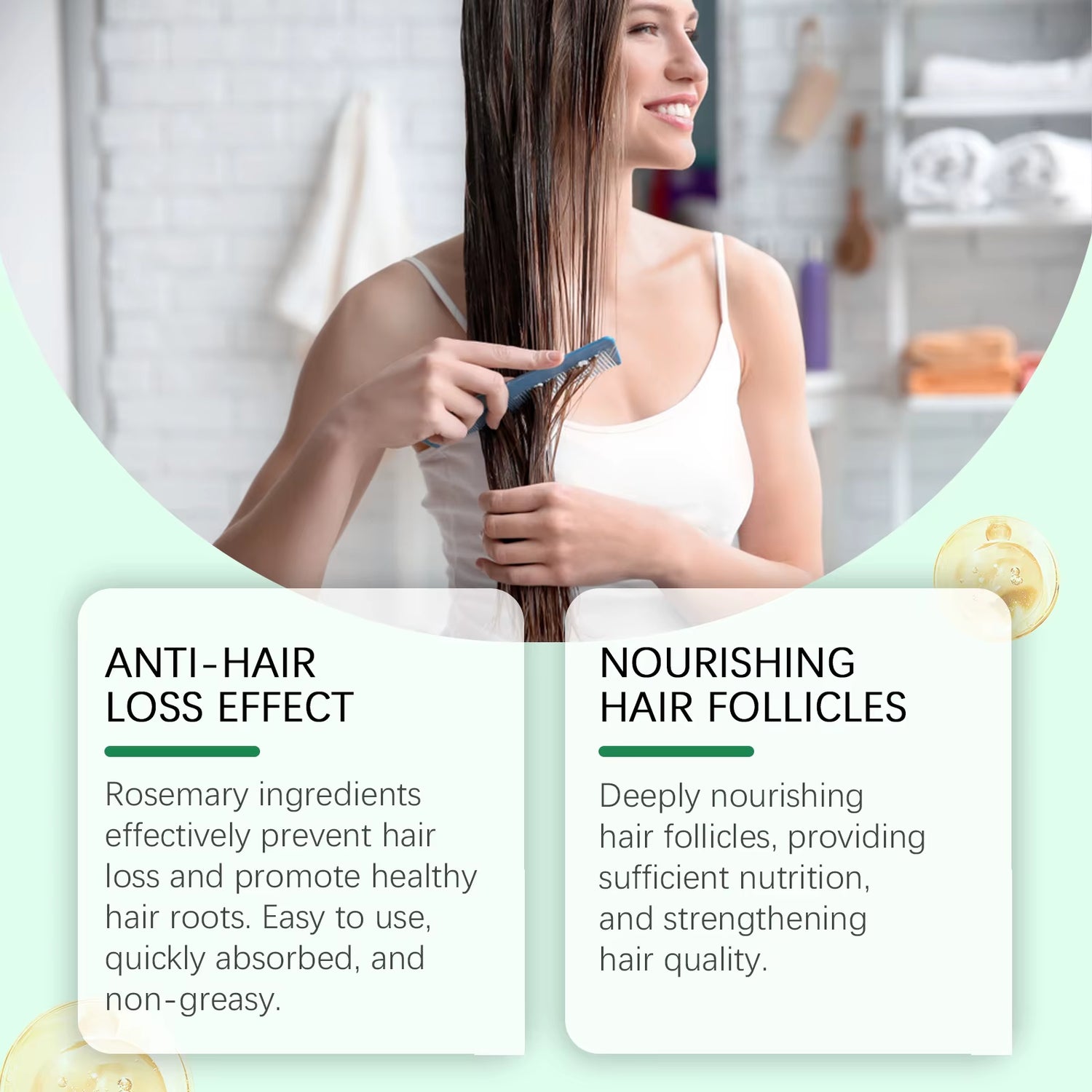 Rosemary Dense Hair Essential Oil Repairs Hair Damage Prevent Hair Loss Soften Hair Strengthen Hair Roots Nourishe Hair Care Oil