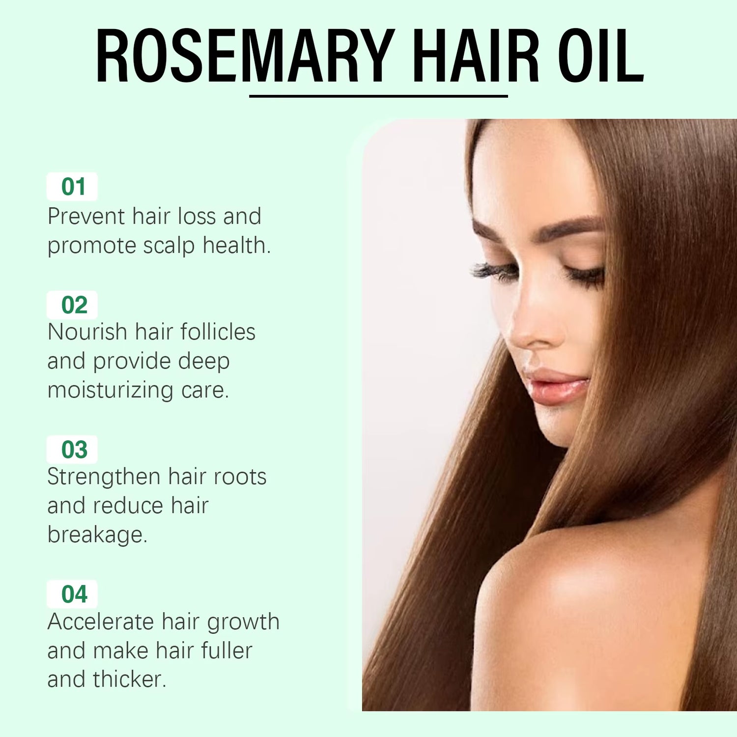 Rosemary Dense Hair Essential Oil Repairs Hair Damage Prevent Hair Loss Soften Hair Strengthen Hair Roots Nourishe Hair Care Oil